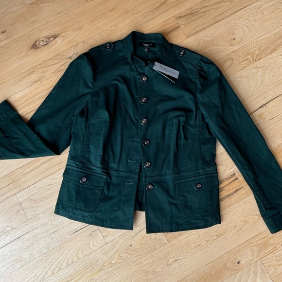 Talbots Forest Green Military Style Jacket  Plus Size - NWT - Size 18 - Picture 1 of 15